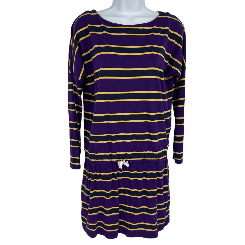 Ralph Lauren Striped Long-Sleeve Tunic Dress With Adjustable Waist Tie Size XL